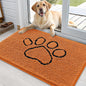 OLANLY Dog Door Mat for Muddy Paws 36x24, Paw Print Design, Absorbs Moisture and Dirt, Absorbent Non-Slip Washable Doormat, Quick Dry Chenille Mud Mat for Dogs, Entry Indoor Entryway Carpet, Clay
