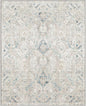 8x10 Area Rugs for Living Room, Machine Washable Non Slip Vintage Retro Rugs, Low Pile Lightweight Chenille Print Indoor Rug for Bedroom, Dining Room, Home Office(Grey/Blue/TAN/Teal/Green)