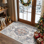 Washable 3x4 Entryway Area Rugs: Farmhouse Non-Slip kitchen Sink Floor Mats Water-Resistant Small Carpet for Bathroom Living Room Thin Soft Doormat Easy-Clean Decorative Rug for Pets Family(3x4,Brick)