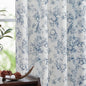 jinchan Linen Floral Curtains for Living Room 96 Inch Length Blue Printed Flower French Country Curtain Farmhouse Cottage Core Toile Curtains Back Tab Light Filtering Window Drapes Set 2 Panels