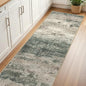 BEIMO Runner Rug for Hallway Kitchen, 2'x6' Machine Washable Runners Rug for Entryway, Soft Modern Abstract Throw Rugs, Low Pile Floor Cover with Non Slip Backing, Grey/Dark Green
