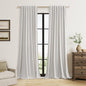 Guken 100% Natural Linen Blackout Curtains 84 Inch Long 2 Panels Set for Living Room Bedroom Back Tab Room Darkening Winter Thermal Insulated Netural Black Out Drapes Window Curtain, 52x84