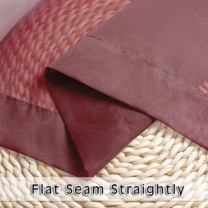 OVZME Burgundy Sheer Curtains 84 inch Length 2 Panels Set, Light Filtering Sheer Privacy Curtain Drapes, Rod Pocket Window Treatments Voile Curtains for Living Room Bedroom, 42" W x 84" L