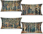 Rustic William Morris Inspired Forest Decor Pillow Covers 12x20 Set of 4,Vintage Botanical Nature Landscape Decorative Throw Pillow Covers for Home Bedroom Living Room,Fall Home Room Decor