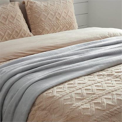 Bedsure GentleSoft Twin XL Fleece Blanket Dorm Bedding - Lightweight Soft Cozy Blankets for Bed, Sofa, Couch, Travel, Camping,Light Grey, 66"x90"