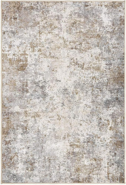 UERMEI 2x3 Entryway Area Rug: Washable Neutral Modern Abstract Small Rug - Non-Slip Low Pile Throw Indoor Carpet for Entrance Kitchen Front Door Mat Bathroom Entry Kids Room - Brown Grey