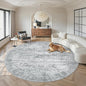 Soalmost 9x9 Grey Round Rug 9ft Living Room Circle Rug Vintage Round Area Rug Non Slip Indoor Carpet for Apartment