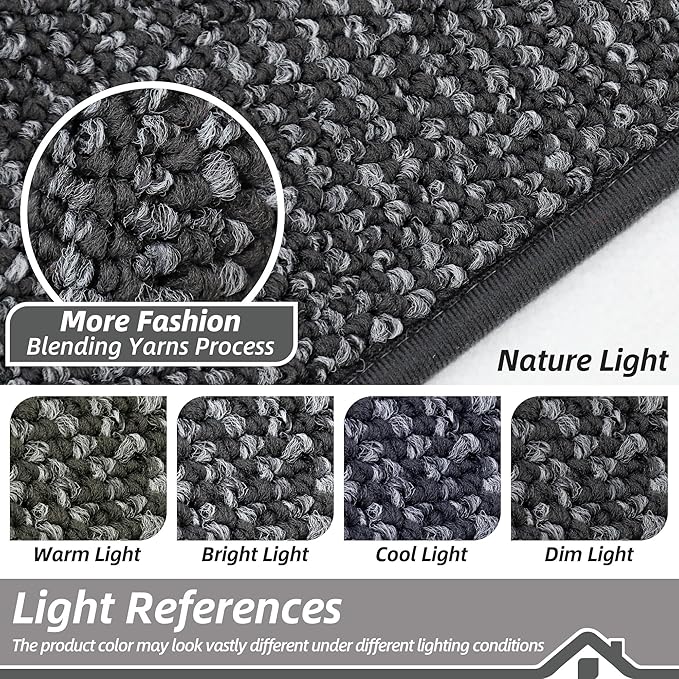BEQHAUSE Kitchen Runner Rugs 32"x72", Non-Slip Kitchen Mats for Floor, Super Absorbent and Stain Resistant Kitchen Rug, Machine Washable Rugs for Kitchen, Hallway, Laundry & Sink, Charcoal