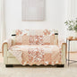 Great Bay Home Reversible Patchwork Loveseat Cover - Washable Slipcover Furniture Protector with Elastic Straps - Perfect for Kids & Pets - Box-Stitched Detail (Dusty Rose)