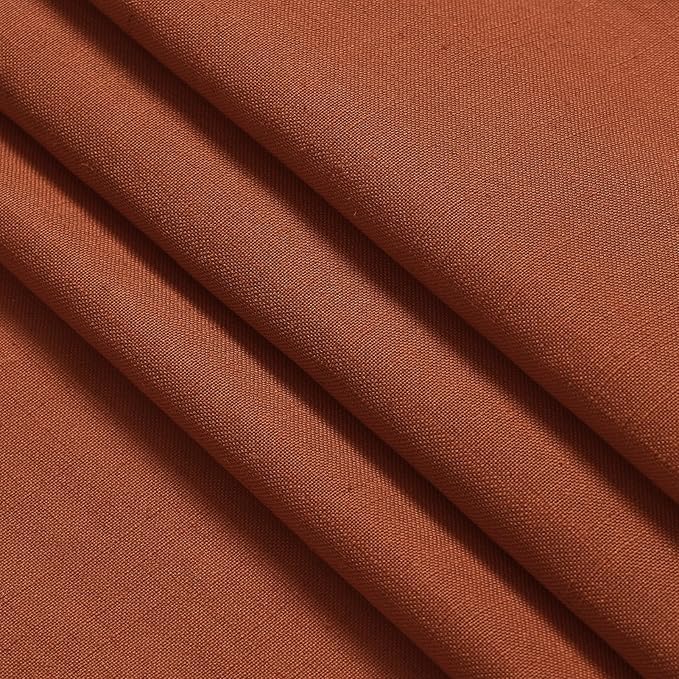 Nanspring Terracotta Linen Blend Semi Sheer Curtains 86 Inches Long 2 Panel Set Pocket Back Tab Brick Burnt Orange Privacy Decorative Decor Curtain Drapes for Bedroom Living Room 52x86