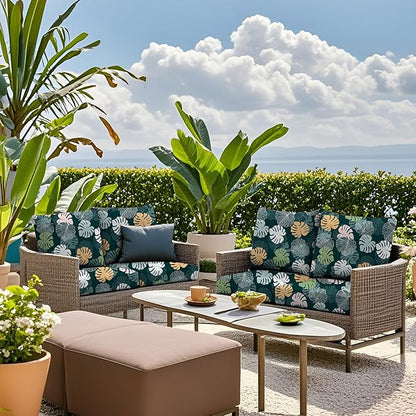Outdoor Cushion Covers Set,8PCS Patio Furniture Couch Seat Slipcovers, Replacement for Sofa Sectional Chair(Cover，Only)