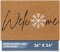 Barnyard Designs Natural Coco Coir Christmas Doormat - Large Cute Non-Slip Heavy Duty Backing Door Mat for Outside Entrance or Porch Entry, Brown (24x36, Winter Snowflake)