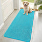 OLANLY Dog Door Mat for Muddy Paws 70x32, Absorbs Moisture and Dirt, Absorbent Non-Slip Washable Doormat, Quick Dry Chenille Mud Mat for Dogs, Entry Indoor Entryway Carpet for Inside Floor, Aqua Blue