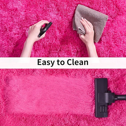 Soft Shag Runner Rugs for Girls Bedroom, 2x6 Hot Pink Fluffy Throw Area Rug Non Slip for Hallways Kids Bedside Dorm, Long Shaggy Furry Carpet for Nursery Living Room