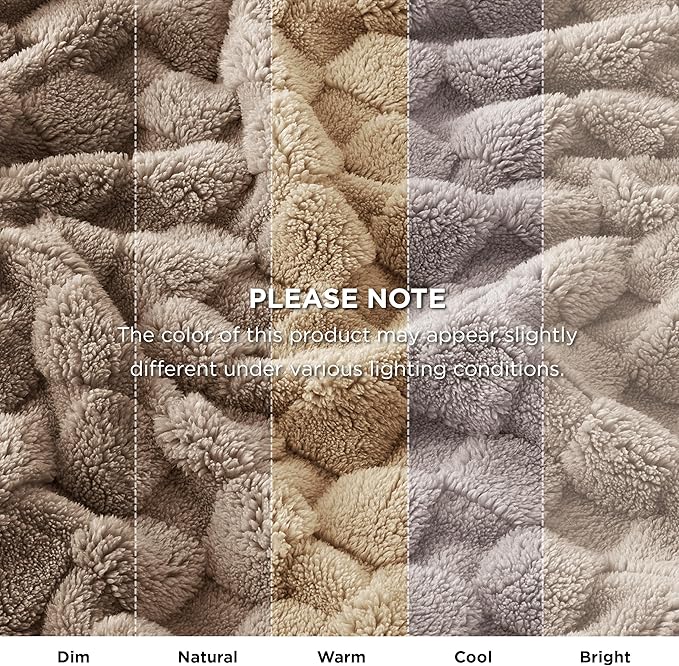 Bedsure GentleSoft Light Brown Throw Blanket for Couch - Checkered Fleece Blankets Gifts for Kids Girls, Cute Soft Cozy Throw for Bedroom Home Decor Gifts, 50x60 Inches