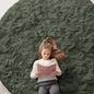 OLANLY Olive Green Round Rugs for Bedroom - Machine Washable, 7 ft Circle Area Rugs for Living Room, Soft and Fluffy Shaggy Carpet for Teen Girl and Boys, Nursery Rooms, Dorms, Home Decor Aesthetic