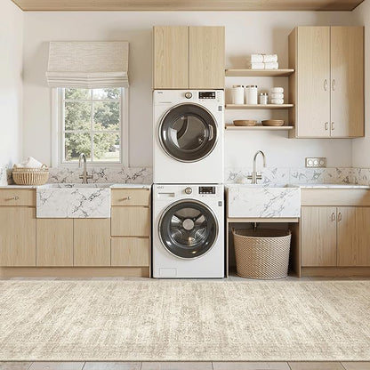 Runner Rug 3x10 Washable Non-Slip Hallway Runner Rugs for Kitchen Bathroom Laundry Room Beige Vintage Floor Carpet Runners for Hallways Entryway