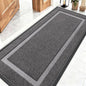 OLANLY Front Door Mat Indoor Outdoor Entrance, Waterproof All-Season, All-Weather Doormat, Sturdy Natural Rubber, Fade Resistant, Low Profile, Easy Clean Patio Porch Entryway Mat, 59x23, Dark Grey