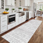 2x8 Washable Kitchen Runner Rug: Modern Moroccan Runners for Hallway Soft Non Slip Rugs with Rubber Backing Low Pile Thin Waterproof Floor Carpet for Entryway Bedroom Bathroom Indoor 2x8 Grey