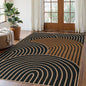 Lahome Enfys Modern Rainbow Easy Jute Carpet, Washable Rugs 5x7 for Living Room Black Farmhouse Dining Room Rug, Contemporary Natural Throw Mat Non Slip Floor Carpet for Office RV Patio
