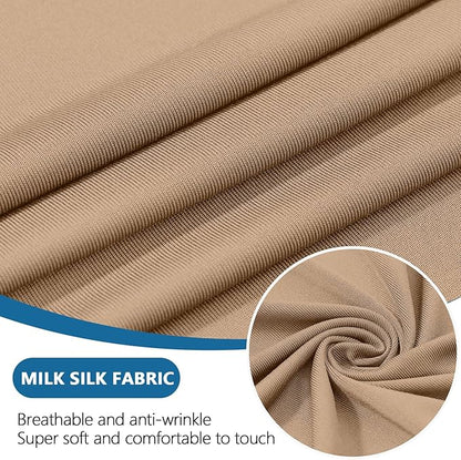 hyha Milk Silk Couch Cushion Covers, Soft Magic Sofa Covers Washable for 2 Cushion Couch, Stretch Sectional Outdoor Cushion Covers for Patio Furniture with Elastic Bottom(2 Packs, Camel)