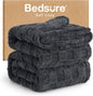Bedsure GentleSoft Blankets Queen Size for Bed - Super Soft Cozy Blanket for Kids Girls, Large Fuzzy Fleece Throw for Bedroom Decor, Dark Grey, 90x90 Inches