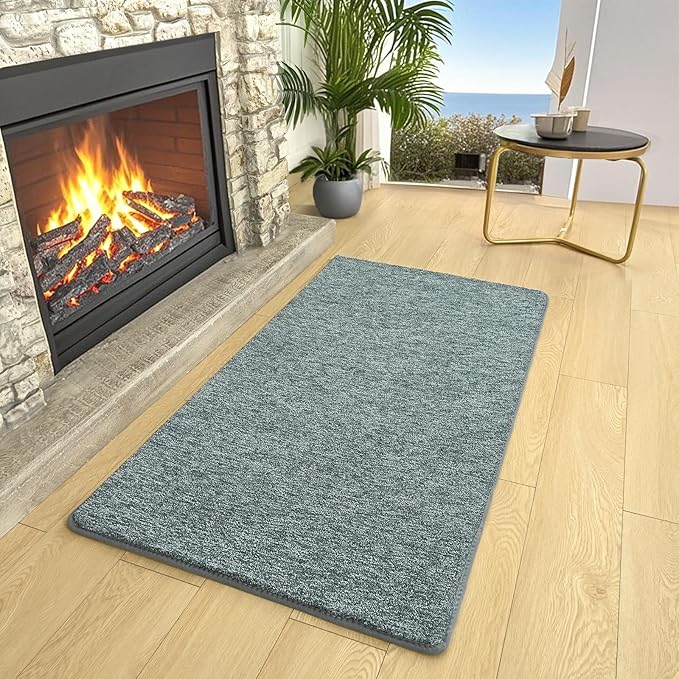 AROGAN Small Washable Area Rugs for Bedroom, 2×4 Runner Rug with Memory Foam for Hallway, Non Slip Fluffy Carpet Indoor Rug Runner for Kitchen, Bedside, Entryway Bathroom Home Decor, Grey