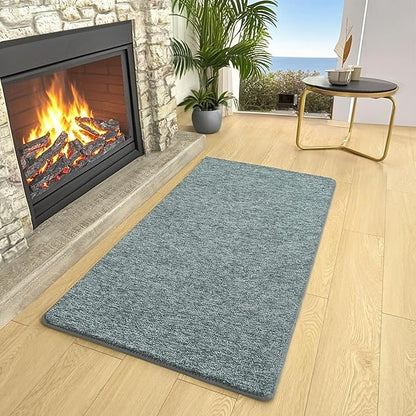 AROGAN Small Washable Area Rugs for Bedroom, 2×4 Runner Rug with Memory Foam for Hallway, Non Slip Fluffy Carpet Indoor Rug Runner for Kitchen, Bedside, Entryway Bathroom Home Decor, Grey