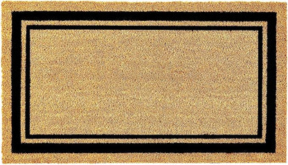 KANKUN Coco Coir Door Mat with Heavy Duty Backing, Welcome Doormat (17" x 30"), Doormat Entrance (Border)