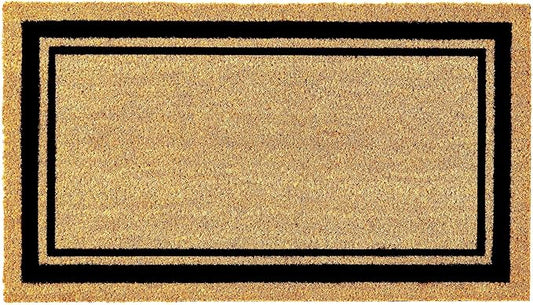 KANKUN Coco Coir Door Mat with Heavy Duty Backing, Welcome Doormat (17" x 30"), Doormat Entrance (Border)