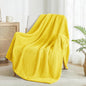 Exclusivo Mezcla Fleece Throw Blanket Extra Large, Super Soft and Warm Blankets for Couch, Sofa and Bed Waffle Textured, Cozy, Fuzzy and Lightweight (Vibrant Yellow, 50x70 Inches)