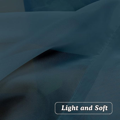 OVZME Dusty Blue Sheer Curtains 36 inches Long, Short Kitchen Window Treatment Solid Sheers Cafe Curtains Bathroom Voile Half Window Curtains 2 Panels, Rod Pocket, 42" Wx36 L
