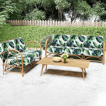 Smiry Printed Couch Cushion Covers, Stretch Soft Couch Covers for Sofa, Washable Non-Slip Sofa Slipcover Furniture Protector for Indoor and Outdoor (Large, Green)