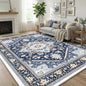 OPPODREAM Soft 6x9 Area Rugs, Washable Rug 6x9 with Non Slip Backing, Faux Cashmere Low-Pile 6 x 9 Carpet, Navy Blue & Gold