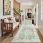 Madane Runner Rugs for Hallway 2x10 Long Washable Non-Slip Hallway Runner Rug Low-Pile Stair Kitchen Runner Soft Throw Carpet for Entrance Living Dining Laundry Room (Green/Ivory, 2 x 10)