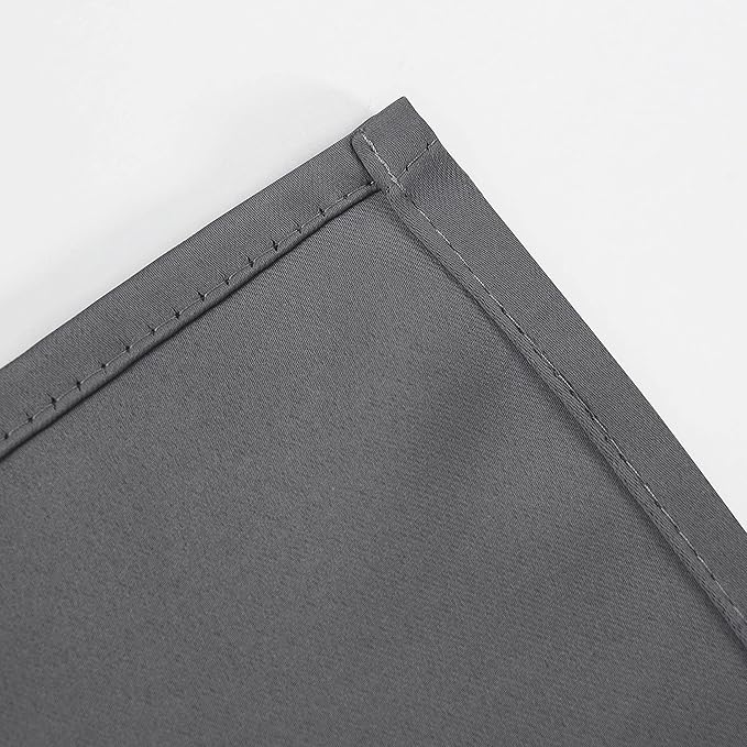 LEMOMO Grey Bedroom Blackout Curtains/52 x 63 Inch Long/Set of 2 Curtain Panels/Thermal Insulated Room Darkening Curtains for Bedroom