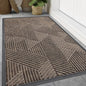 Smiry Front Door Mat Outside Entrance, Heavy Duty Sturdy Natural Rubber Doormat, Trap Dirt and Moisture, Easy Clean Low Profile Mats for Indoor Outdoor Entry, Irregular Triangle (59x40, Brown)