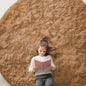 OLANLY Khaki Round Rugs for Bedroom - Machine Washable, 8 ft Circle Area Rugs for Living Room, Soft and Fluffy Shaggy Carpet for Teen Girl and Boys, Nursery Rooms, Dorms, Home Decor Aesthetic