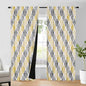 Beauoop 100% Blackout Curtains 84 Inches Long 2 Panels for Bedroom Living Room Yellow Grey Moroccan Geo Room Darkening Thermal Insulated Soundproof Rod Pocket Back Tab Window Treatments Drapes, 50x84