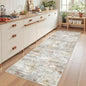 Kitchen Runner Rug Non Slip - 2.5 x 8 Runners for Hallways, Entryway, Bedroom, Washable Runner Rugs for Bathroom, Laundry Room, Low Pile Soft Vintage Area Rug(2.5'x8', Grey/Rust)