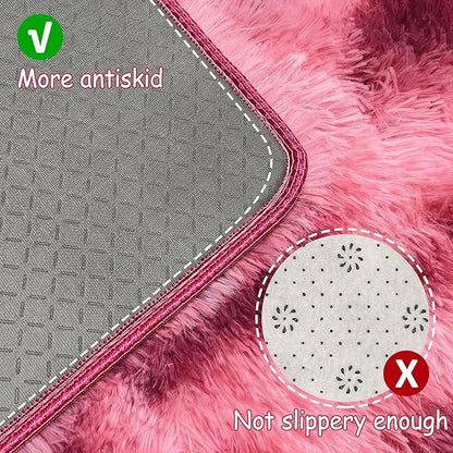Tie-Dyed Red 3x10 Machine Washable Runner Rugs for Hallway Soft Fluffy Shaggy Bedside Rugs for Bedroom Living Room Indoor Floor Carpet for Kids Girls and Boys Nursery Rooms Home Decor Aesthetic