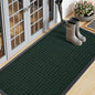 Smiry Front Door Mat Outside Entrance, Heavy Duty Natural Rubber Doormat, Non Slip, Trap Dirt and Moisture, Easy Clean, Low Profile Welcome Floor Mats for Indoor Outdoor Entry, 71x23 Inch, Black Green