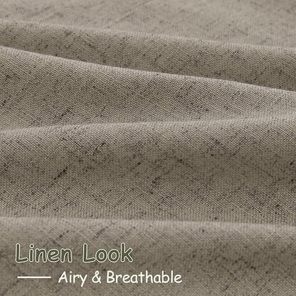 Extra Long Curtain 108 Inches Long 2 Panels Set Back Tab Mocha Linen Drapes for Living Room Neutral Farmhouse Light Filtering Semi Sheer Linen Curtains 108 Inch Length for Large Window 9 FT Tall