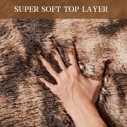 6x9 Area Rugs for Living Room, Ultra Soft Shaggy Rugs Carpets, Anti-Skid Soft Fluffy Shag Fur Bedroom Rugs for Kids Boys Girls Dorm Nursery Home Decor Aesthetic, Tie-Dyed Brown
