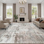 Abstract Rug 8x10 Large Living Room Rugs Neutral Modern Washable Area Rugs for Bedroom Dining Room Non-Slip Stain Resistant Foldable Thin Rug Grey Pink