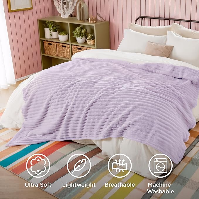 Bedsure GentleSoft Lavender Fog Full Blanket for Bed - Cozy Soft Blankets for Women, Cute Large Throws for Girls, 84x90 Inches