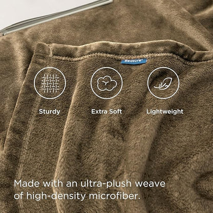 Bedsure GentleSoft Fleece Blanket Twin Size Camel - 300GSM Lightweight Plush Fuzzy Cozy Soft Warm Blanket for Bed, Sofa, Couch, Travel, Camping, 60x80 inches