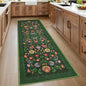 GarveeHome Floral Rug 2.5x10 Runners for Hallways, Boho Kitchen Runner Rugs Non Slip Bath Runners, Vintage Washable Runner Rug for Bedroom, Soft Long Rugs for Entryway Bathroom Laundry Dorm, Green