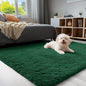 OLANLY 3x5 Machine Washable Small Bedside Rug, Soft Fluffy Shaggy Rugs for Living Room, Bedroom, Indoor Floor Carpet for Kids Girls and Boys, Preppy Dorms, Nursery, Home Decor Aesthetic, Dark Green