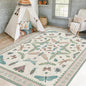 5x7 Pink and Green Nursery Rug - Colorful Rug for Playroom, Bedroom, Living Room, Insect Butterfly Floral Non-Slip Soft Carpet